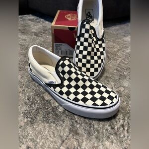 Vans Black and White Checkerboard Slip-Ons